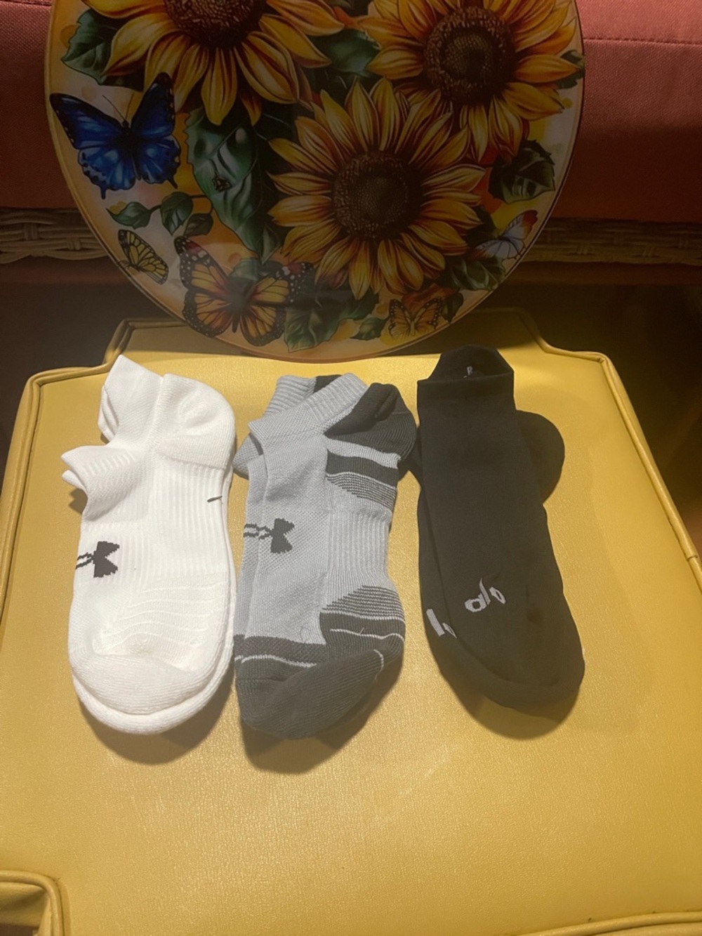 Under Armour and Alo Men's Low-Cut Athletic Socks Trio - White, Gray, Black